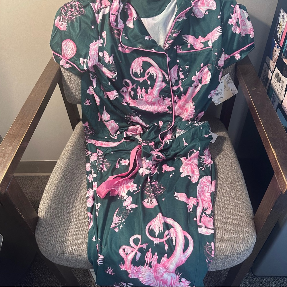 1X - Katie Kime x Wicked Green and Pink Graphic Pajama Set - NWT - Picture 4 of 6